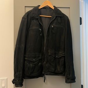 True religion black suede leather jacket